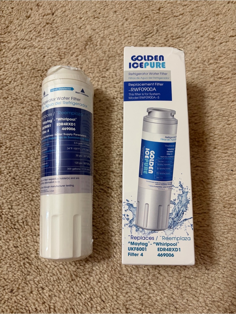 Golden Ice Pure Refrigerator Water Filter - Replacement Filter